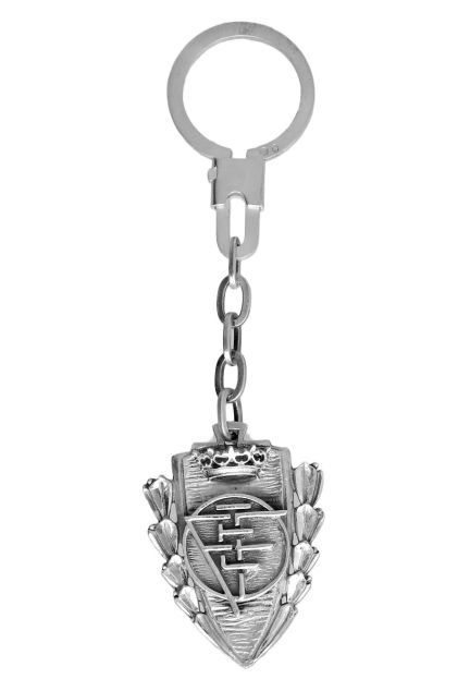 llavero plata real federacion espanola de futbol foto frontal para la joyeria online el rubi joyeros