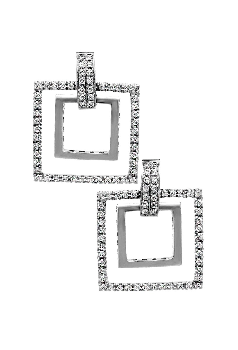 pendientes oro blanco y diamantes diseño alta joyeria fotografia frontal para web el rubi joyeros