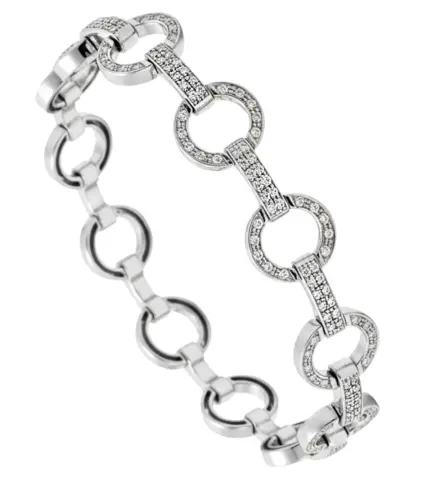 pulsera de oro blanco 18k con diamantes naturales talla brillante 231_W834B