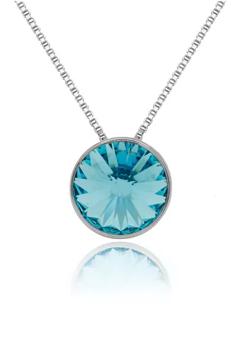 Gargantilla plata motivo cristal checo color turquesa 273_A2809-10G