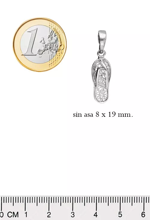 Charm en plata ley con forma de chancla 022_F-CHANCLA medidas