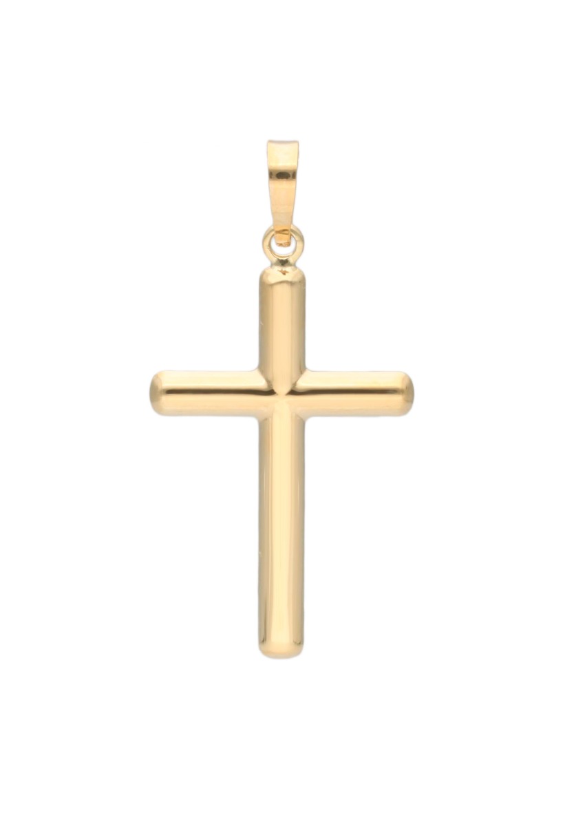 cruz oro amarillo 18 ktes foto frontal para web el rubi joyeros