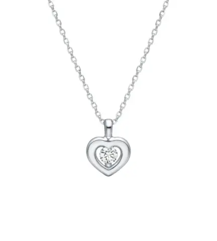 gargantilla de oro blanco 18k motivo corazon con brillante 243 ETT AAHEL