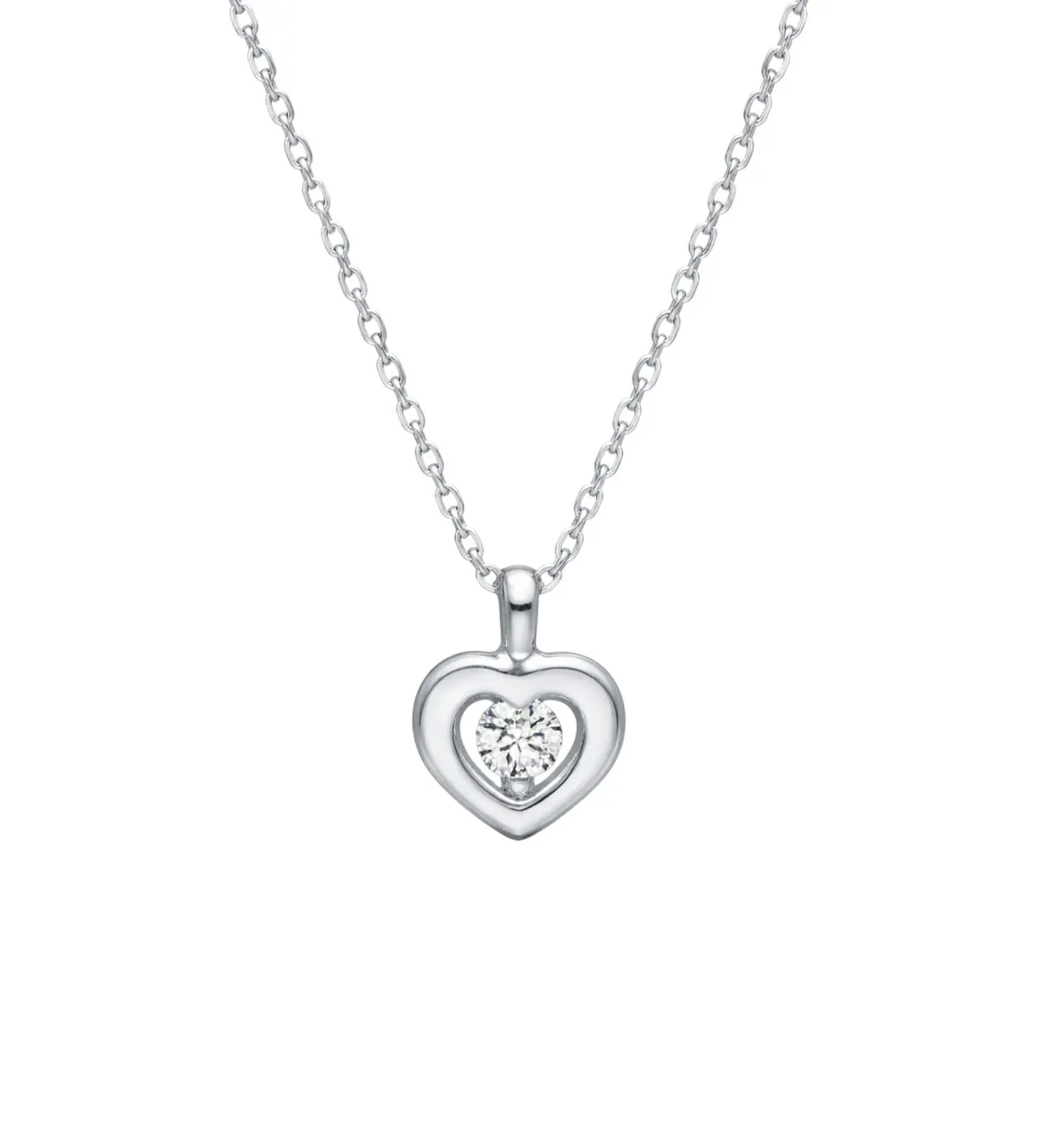 gargantilla de oro blanco 18k motivo corazon con brillante 243 ETT AAHEL