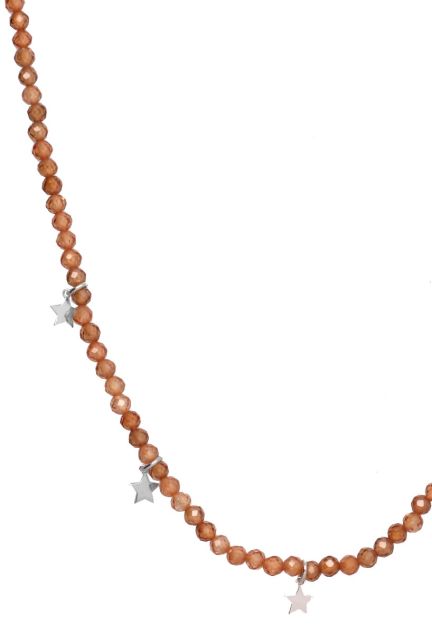 gargantilla cuarzos y estrellas fotografia detallada