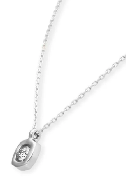 gargantilla oro blanco 18 ktes con motivo cuadrado y brillante foto lateral para parrilla web el rubi joyeros