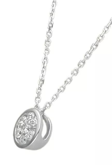 gargantilla oro blanco 18 kilates con motivo chaton 7 brillantes vista de lado