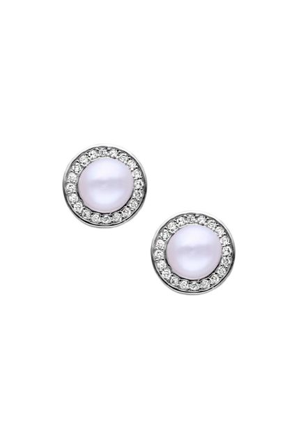 Pendientes de plata con circonitas y perla central 280_2024085