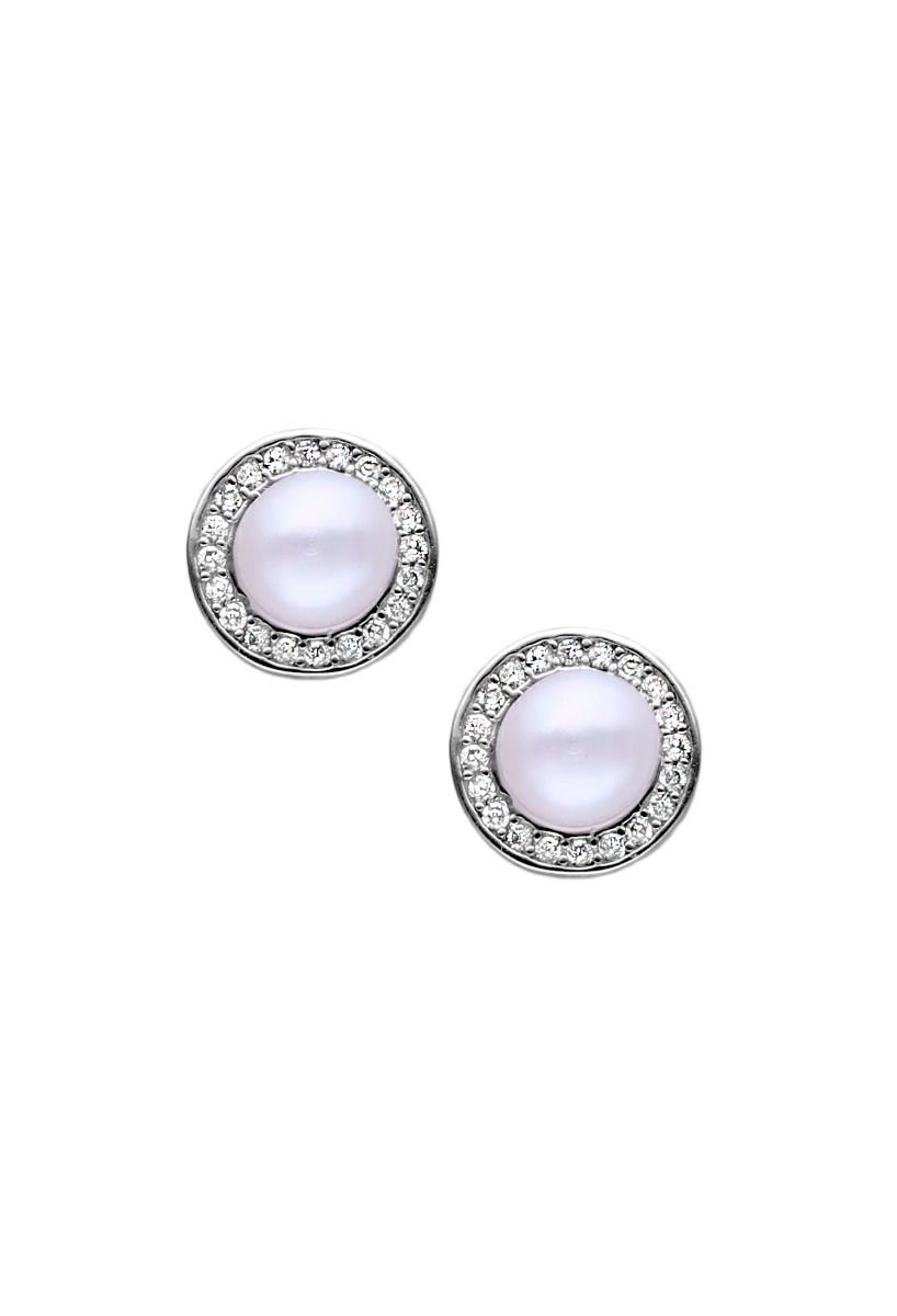 Pendientes de plata con circonitas y perla central 280_2024085