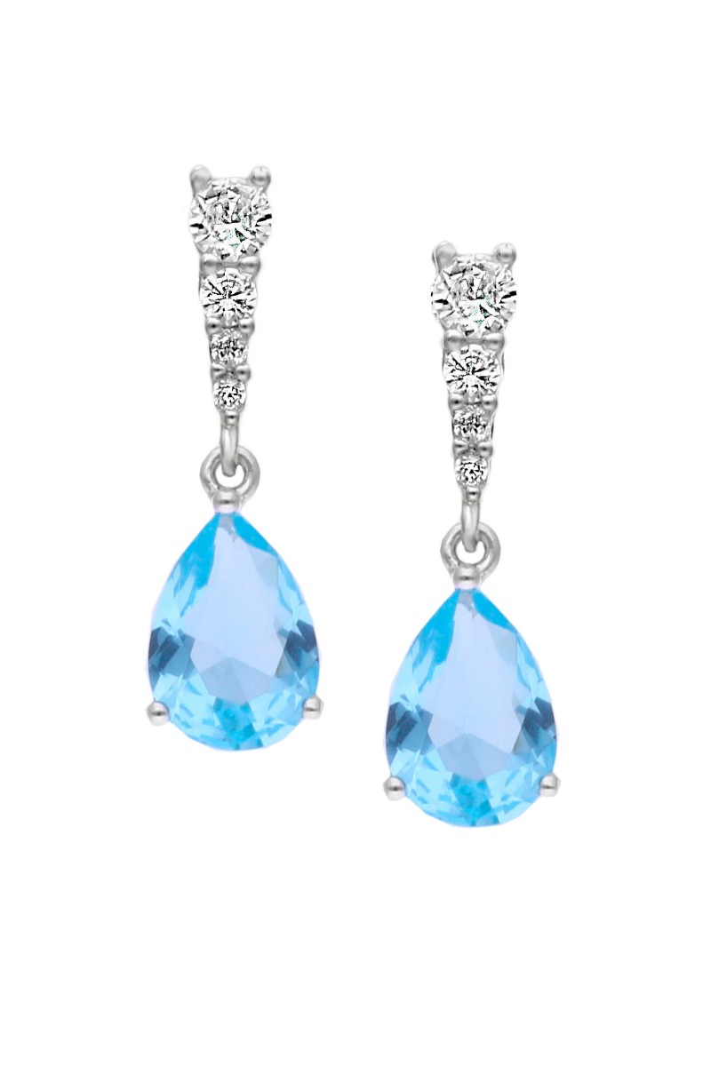 Pendientes de plata largos con circonitas y aguamarinas 280_2024083-AG