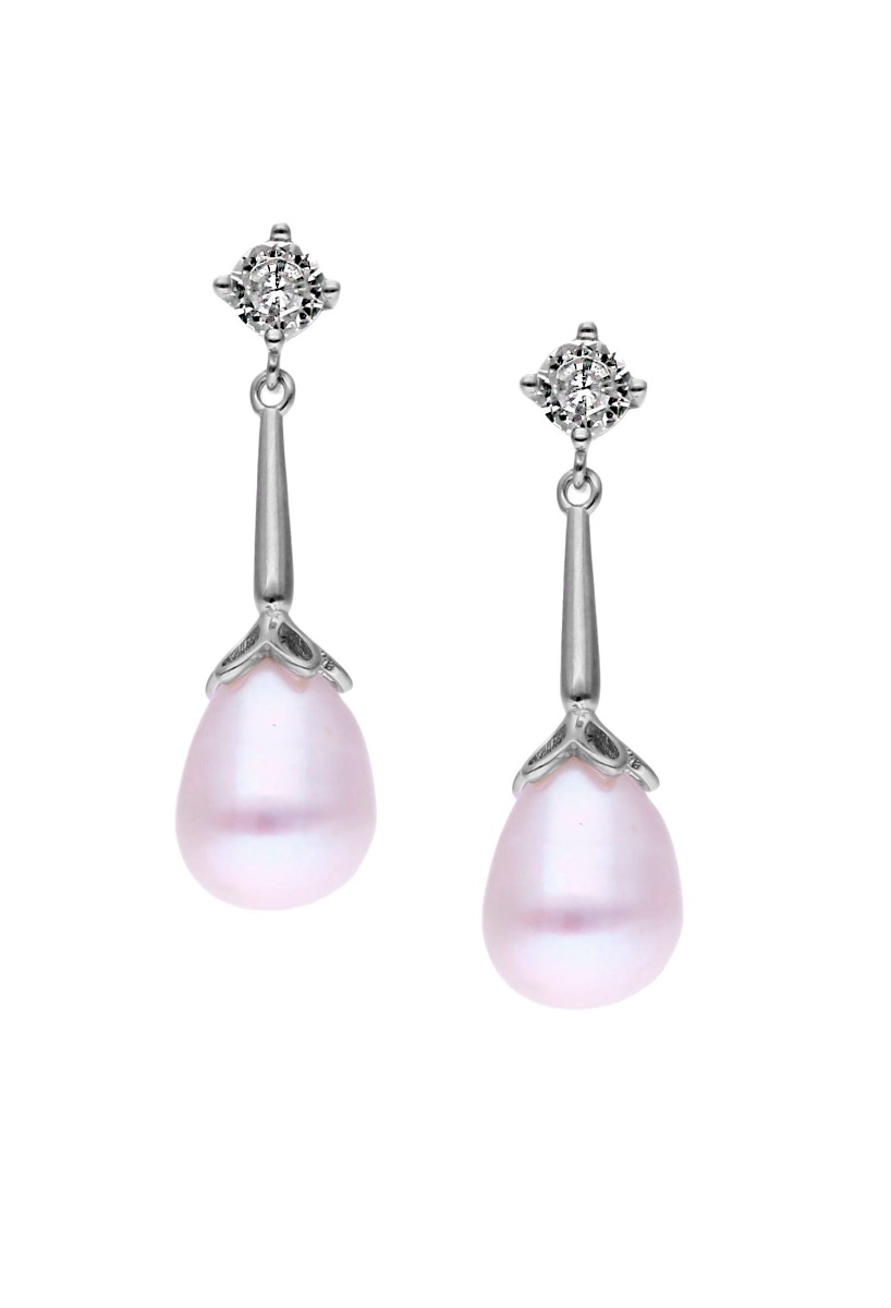 Pendientes de plata largos con perlas y circonitas 280_2024077