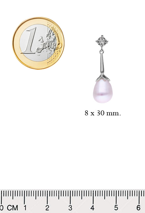 Pendientes de plata largos con perlas y circonitas 280_2024077 medidas