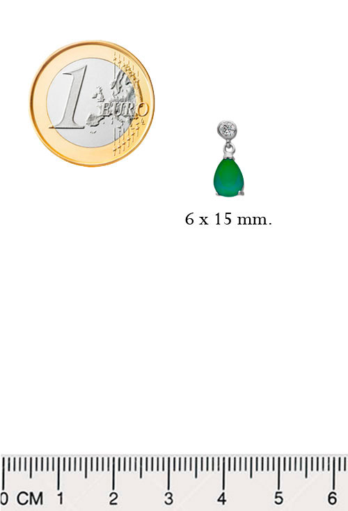 Pendientes de plata y circonita con piedra verde 280_2024090-E medidas