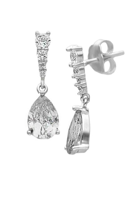 Pendientes largos plata y circonitas 280_2024083 foto 2