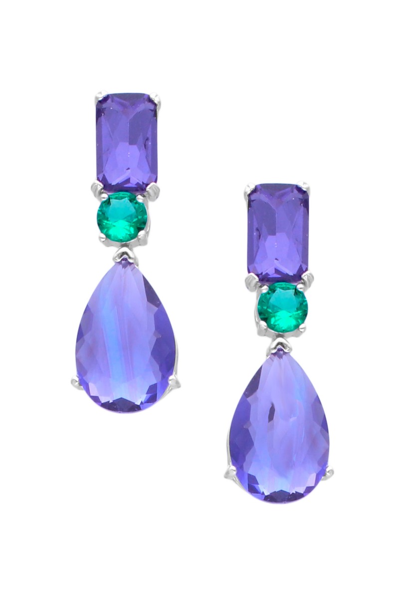 Pendientes largos plata y piedras de color 280_2021928
