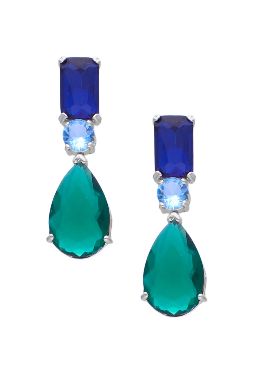 Pendientes largos plata y piedras de color 280_2021930