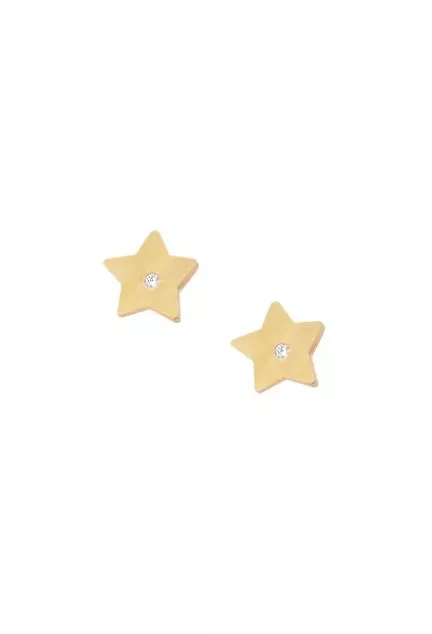 Pendientes para bebé oro amarillo 18k flor con circonita 030_3470