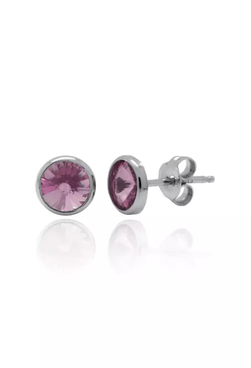 Pendientes plata con cristal color morado 273_A3331-41T