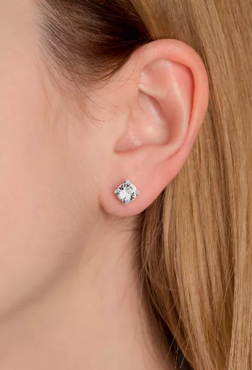 Pendientes plata y circonita talla princesa 273_A3285-07T puesto