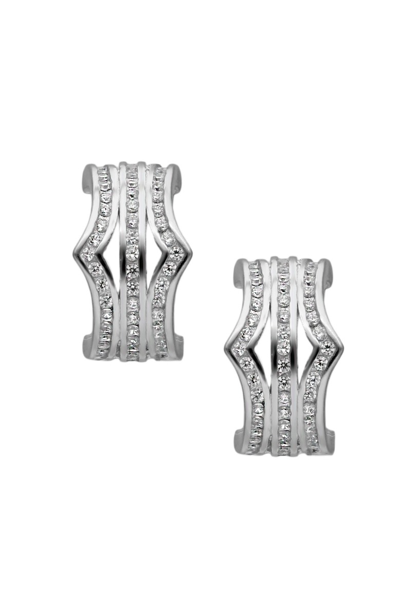 Pendientes plata y circonitas arete con 3 aros 280_2023864