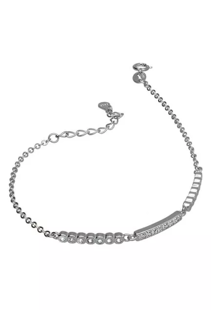 Pulsera de plata con entrepiezas carriles de circonitas 240_PR-5-74