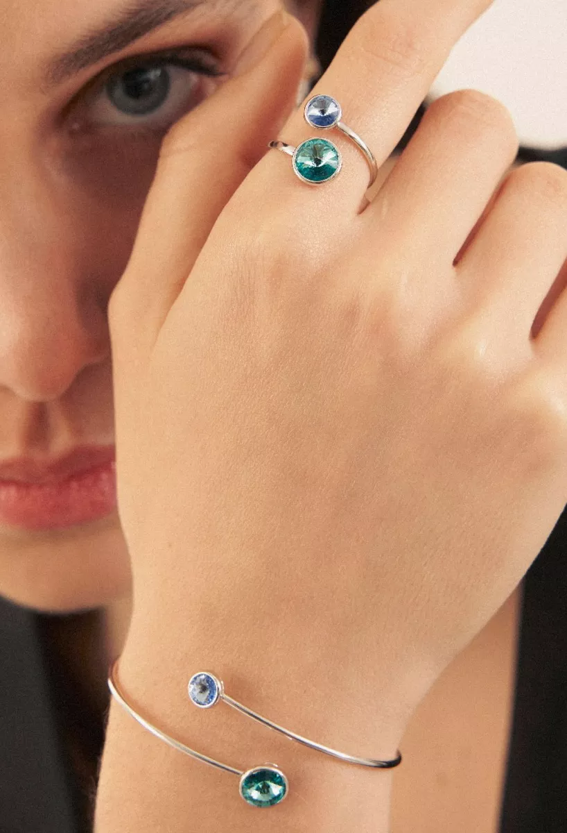 Anillo de plata chapada con cristales tonos marinos 273_A4224-15HA foto3