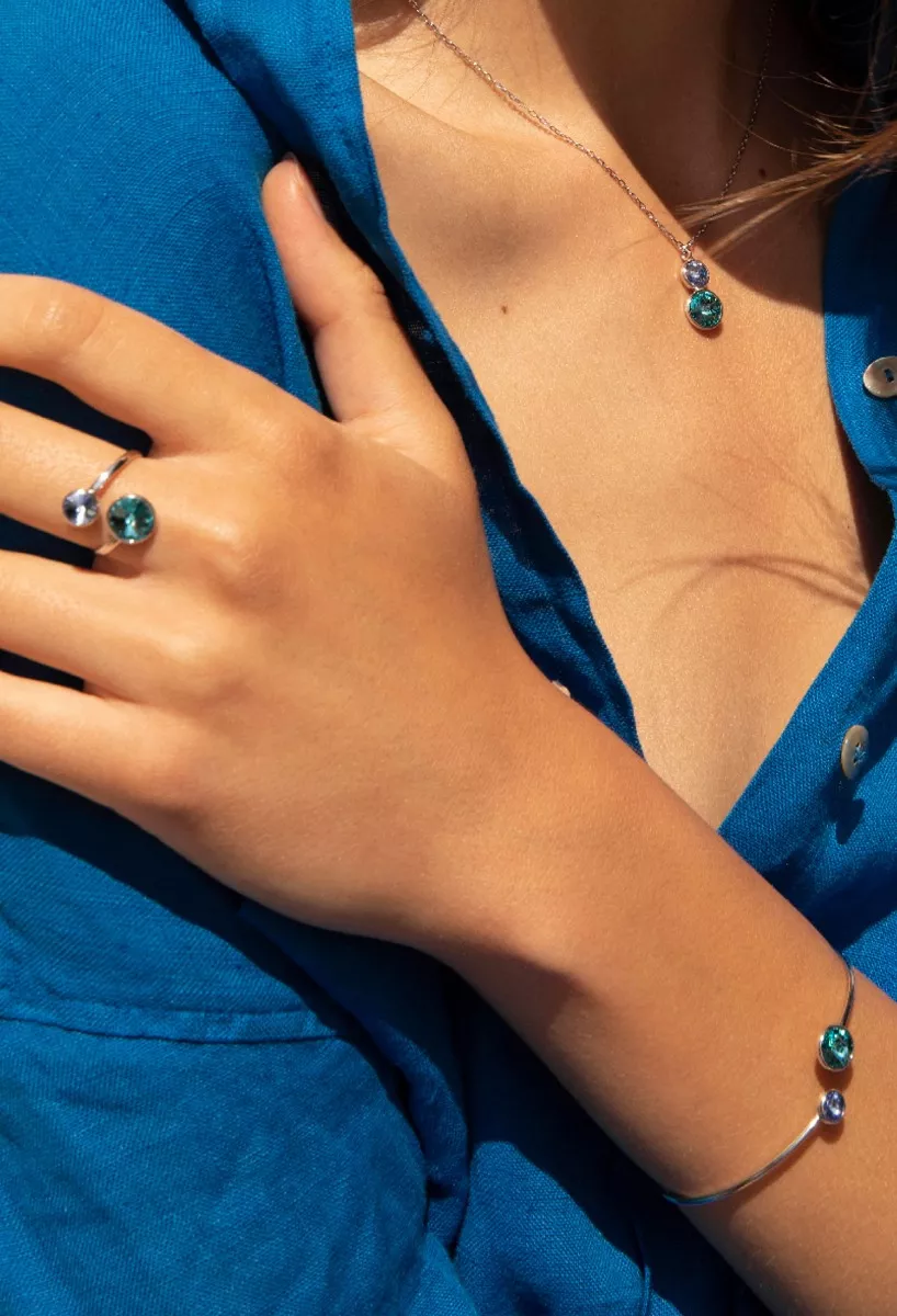 Anillo de plata chapada con cristales tonos marinos 273_A4224-15HA foto4