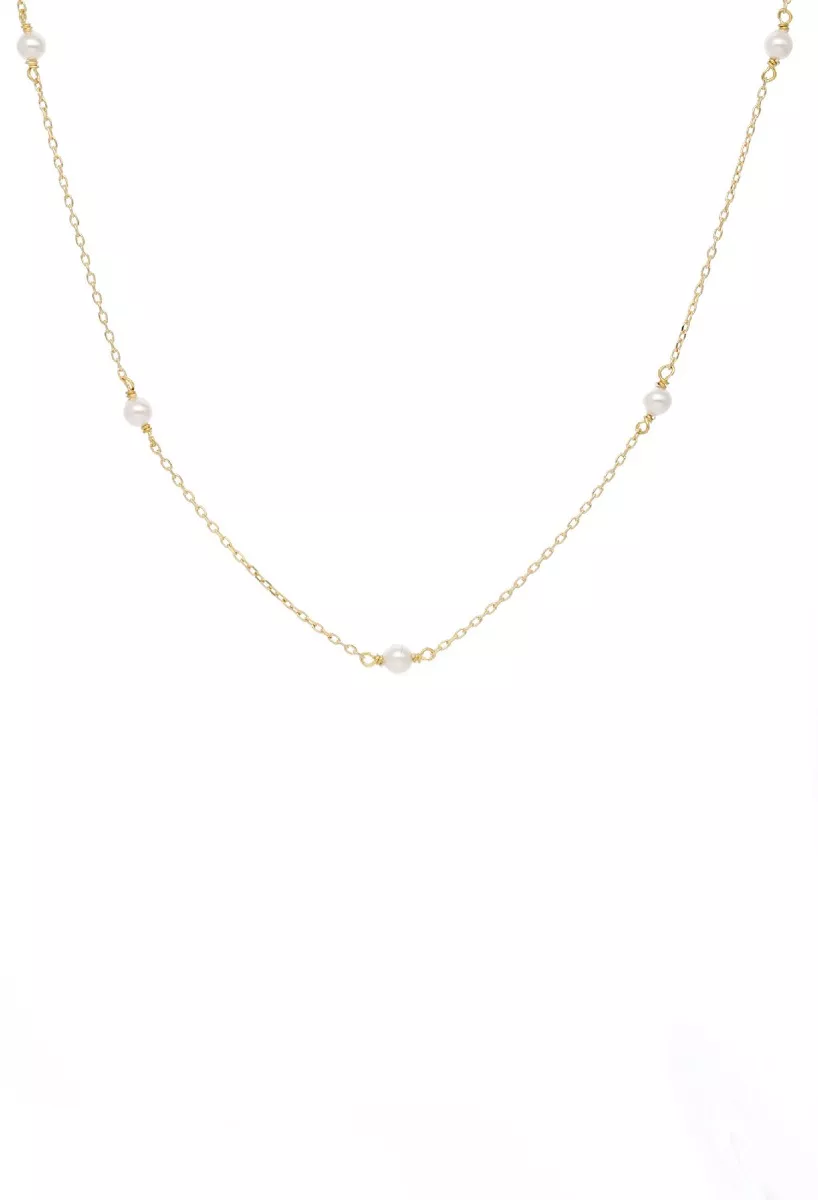 Gargantilla de plata chapada y perlas 273_A4162-00DG