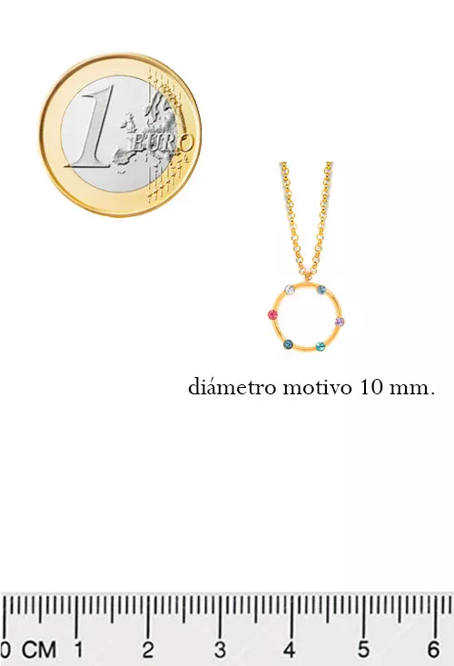 Gargantilla plata chapada circulo con piedras de color 273_A3559-MDG medidas