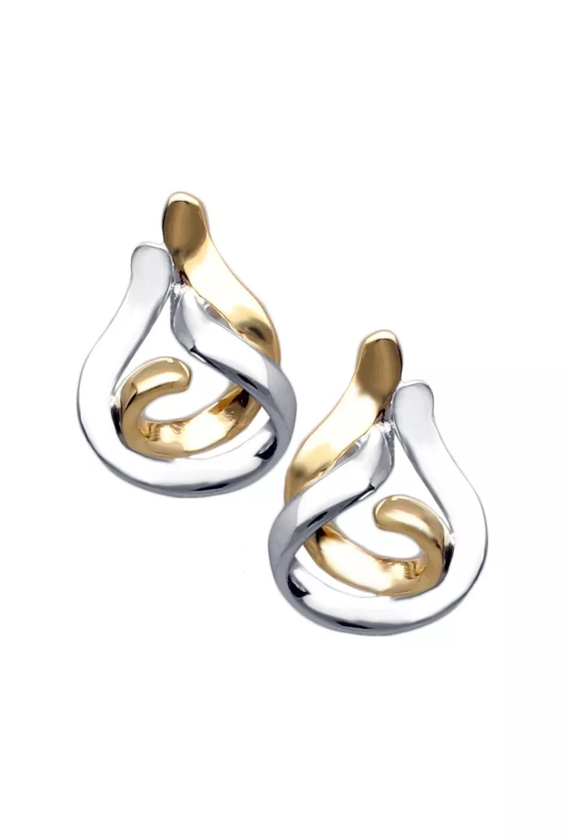 pendientes plata ley bicolor jorge revilla vista de cara frontal