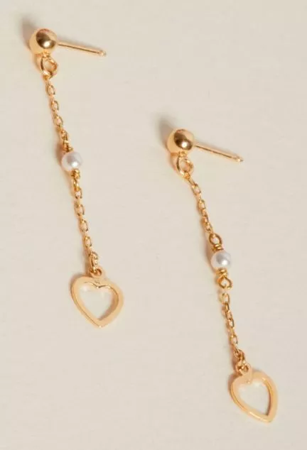 Pendientes plata chapados con corazón perla 273_A4147-00DT foto 2