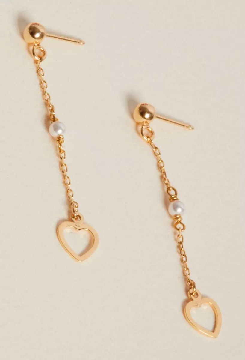 Pendientes plata chapados con corazón perla 273_A4147-00DT foto 2