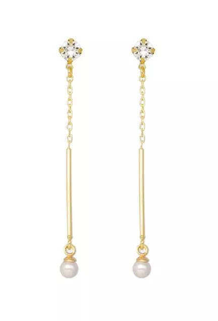 Pendientes plata chapados con corazón perla 273_A4147-00DT