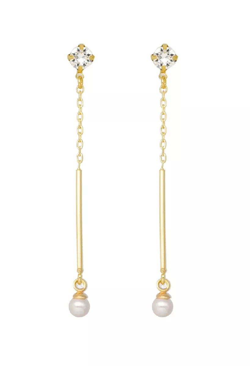 Pendientes plata chapados con corazón perla 273_A4147-00DT