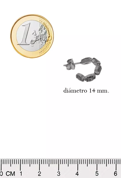 Pendientes plata con piedras color azul claro 273_A4136-10HT medidas