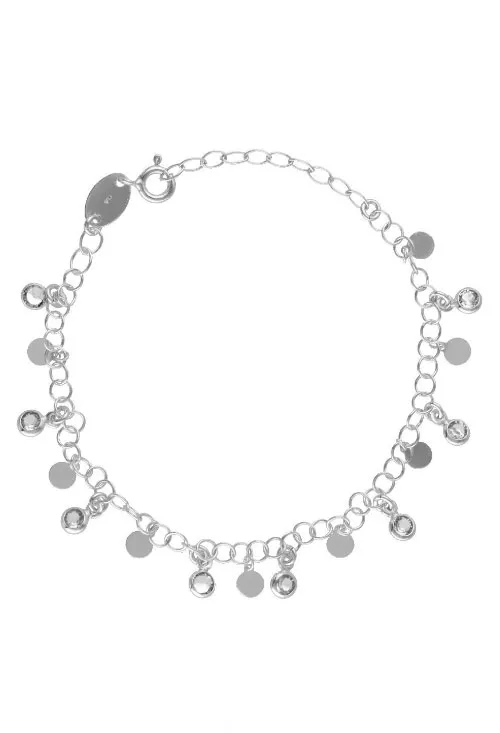 Pulsera de plata discos y circonitas 273_A3991-07HP