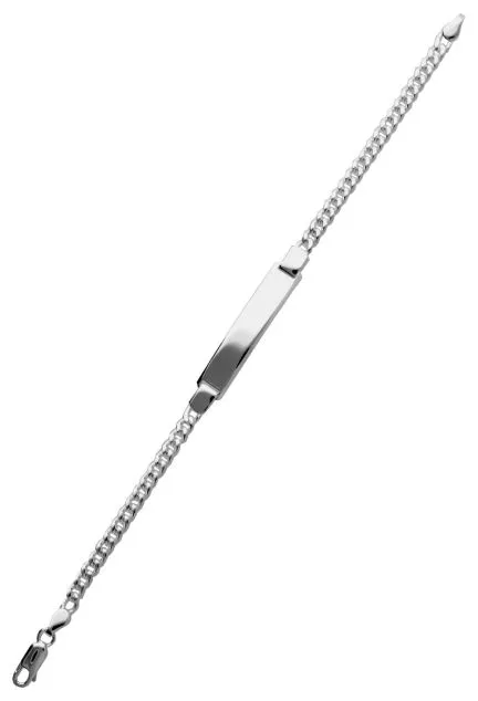 pulsera de plata con chapa para grabar eslabones barbados foto extendida para web el rubi joyeros