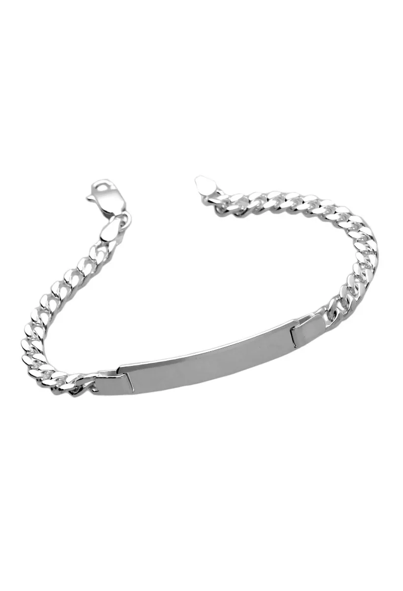 pulsera plata con chapa para grabar eslabones barbados foto para parrilla web el rubi joyeros