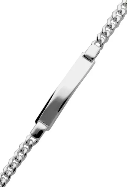 pulsera plata con chapa para grabar eslabones barbados foto para parrilla web el rubi joyeros toma segunda