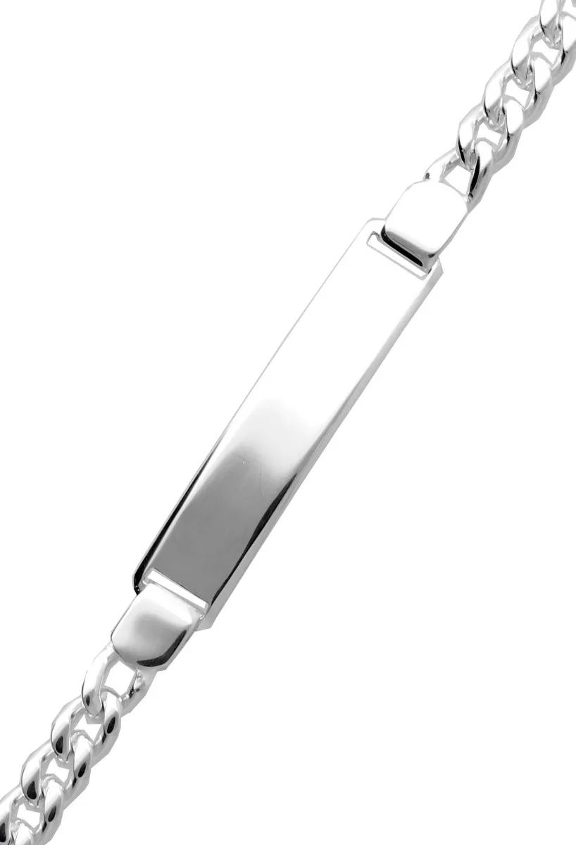 pulsera hombre plata de ley con chapa para grabar eslabones barbados foto para parrilla web el rubi joyeros toma aumentada