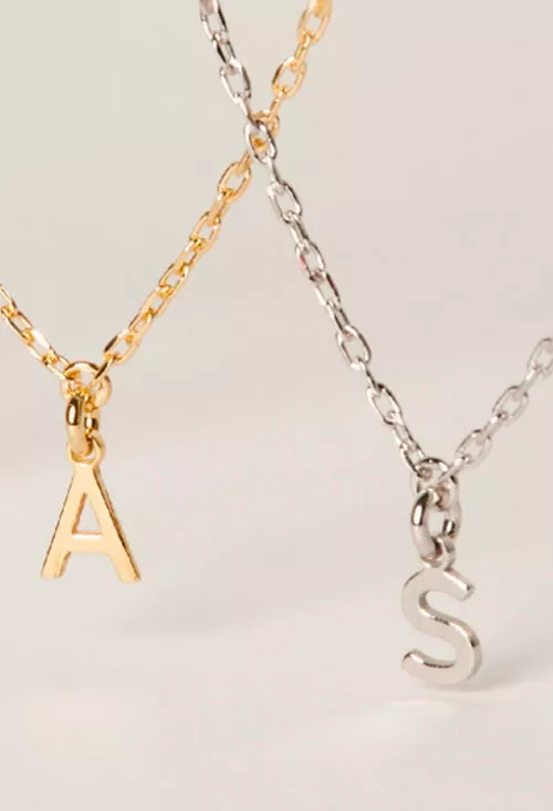 Gargantilla de plata letra P y cristal 273_A4231-PHG foto 2