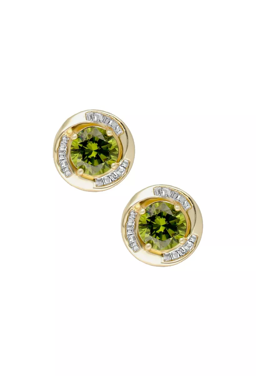 pendientes de plata chapada con olivina foto para web toma de frente