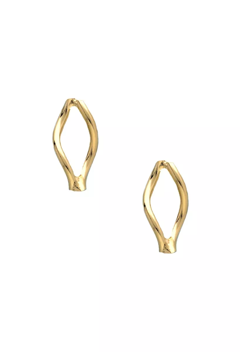 Pendientes de plata chapada rombos retorcidos 273_A4346-DT