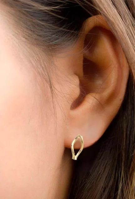 Pendientes de plata chapada rombos retorcidos 273_A4346-DT puestos