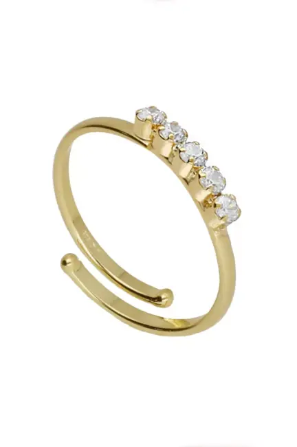 Anillo de plata chapada con 5 circonitas 273_A4362-07DA