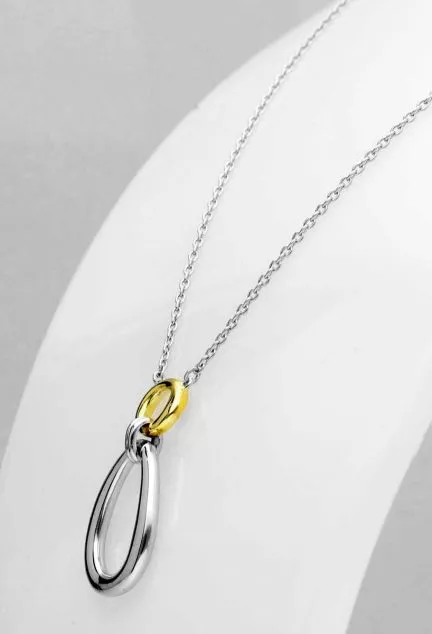 gargantilla plata bicolor jorge revilla vista en peto joyeria