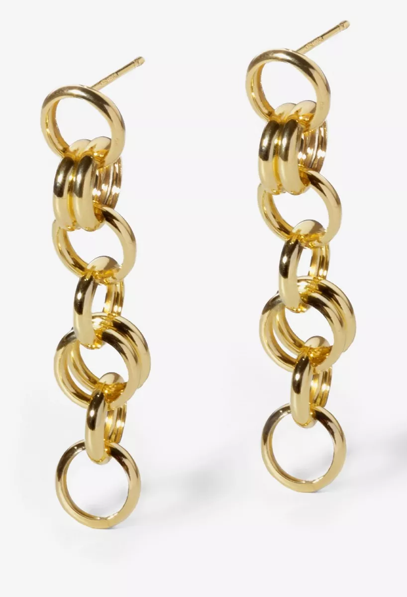 Pendientes de plata chapada con forma de círculos 273_A4355-DT pareja