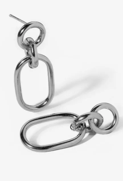 Pendientes de plata con forma de círculos y ovalo 273_A4356-HT gris