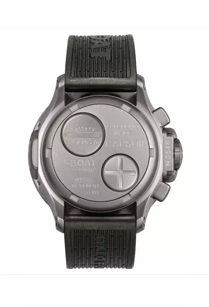 Reloj U-Boat Capsoil Chrono con caja acero y correa caucho 319_8111 tapa