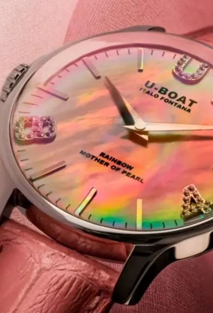 Reloj U-Boat Mujer con caja en acero y correa piel rosa, esfera circonitas 319_8472